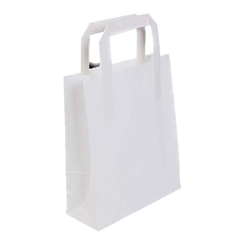 White Paper Handled Carrier Bags (AN635-W-S)